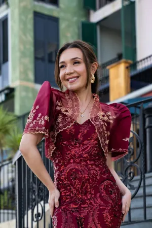 Luisa Mestiza Bolero (Burgundy)