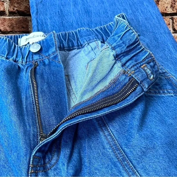 MADEWELL Denim Pull-On Loose Flare Pants High Elastic Waist N625 Size Medium