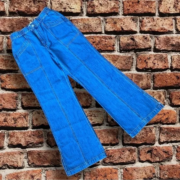 MADEWELL Denim Pull-On Loose Flare Pants High Elastic Waist N625 Size Medium