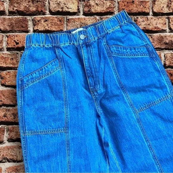 MADEWELL Denim Pull-On Loose Flare Pants High Elastic Waist N625 Size Medium
