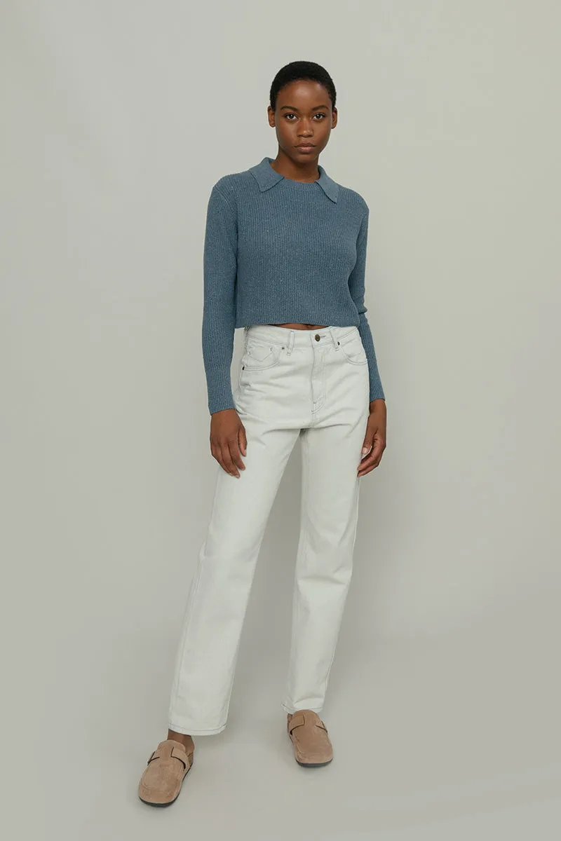 Maglia Cropped Donna Cotone Jeans Rigenerato Martina