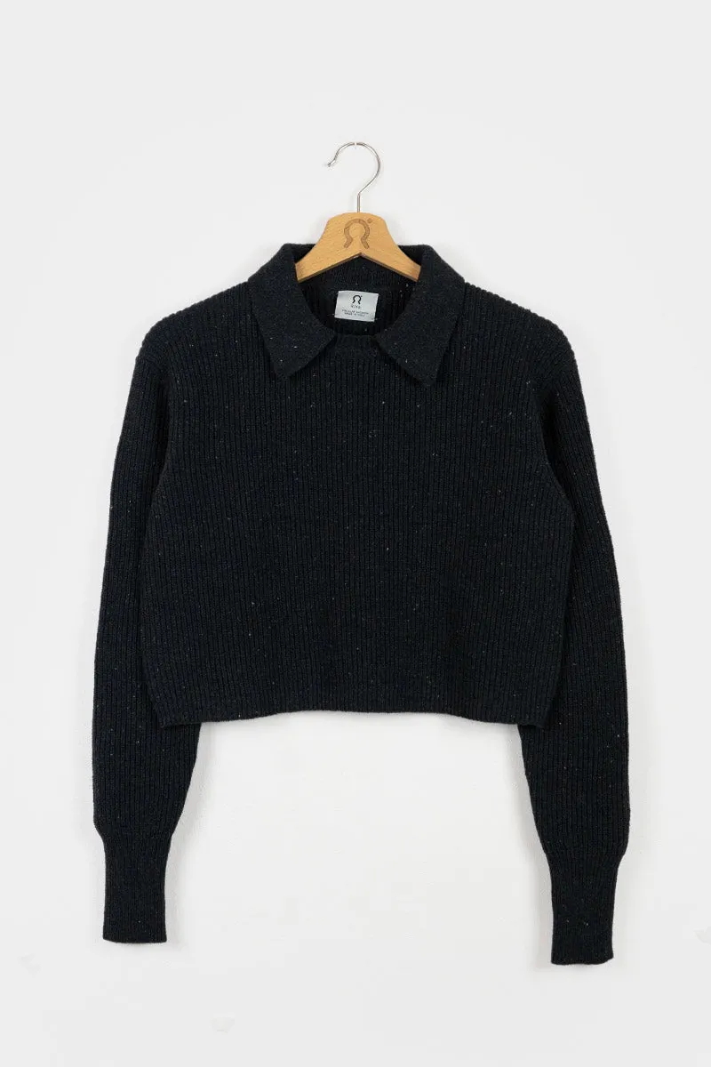Maglia Cropped Donna Cotone Jeans Rigenerato Martina