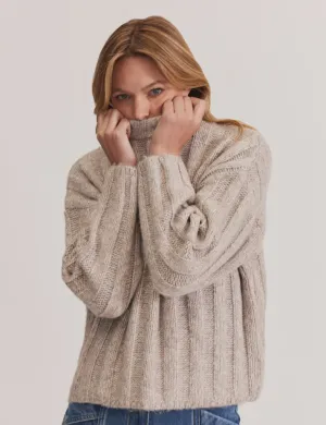 Maja Ribbed Jumper in Oat-Marle