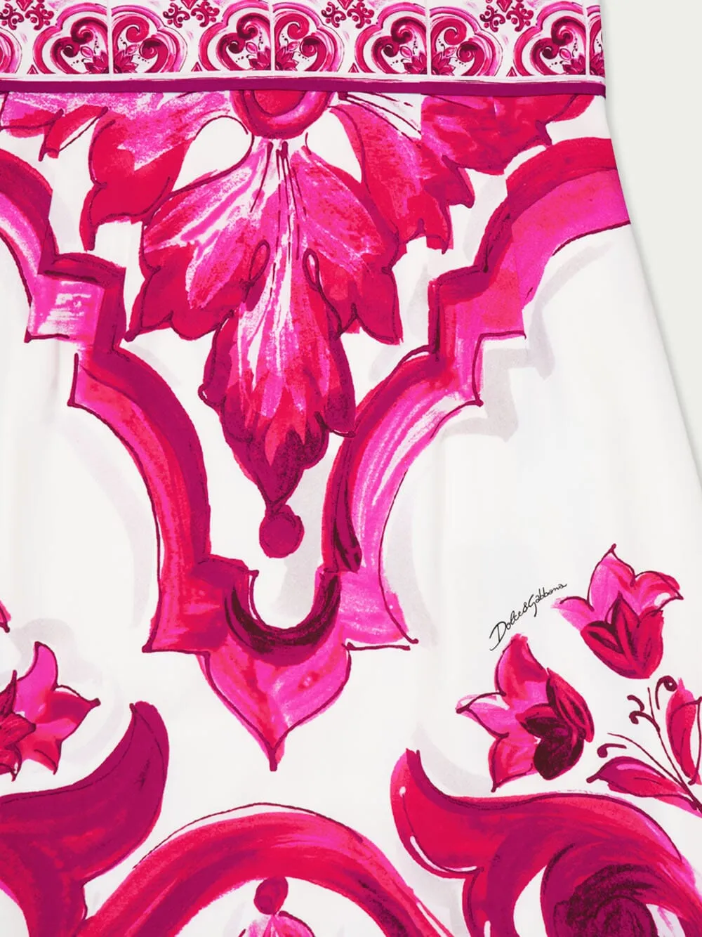 Majolica-Print A-Line Skirt