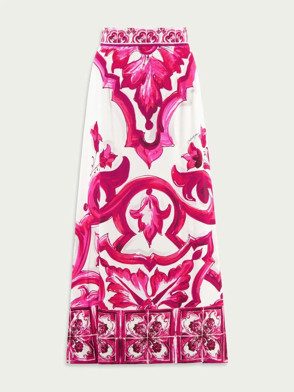 Majolica-Print A-Line Skirt