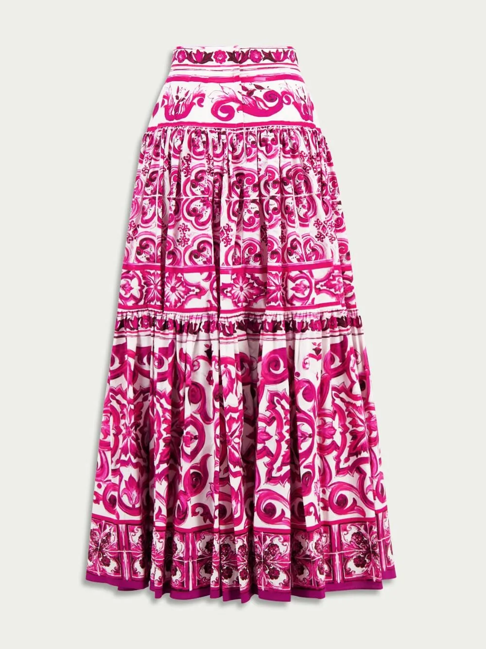 Majolica-Print Maxi Skirt