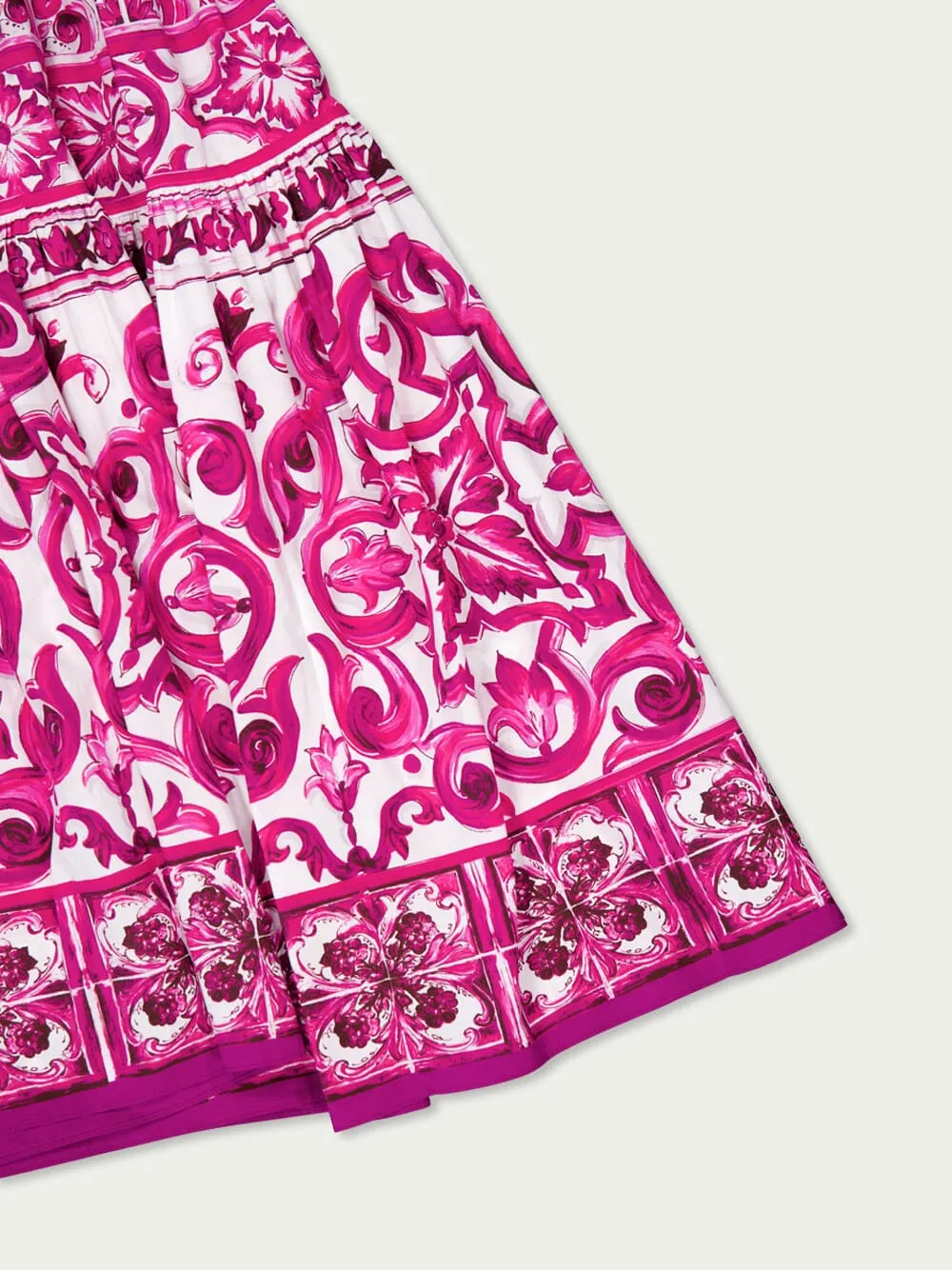 Majolica-Print Maxi Skirt