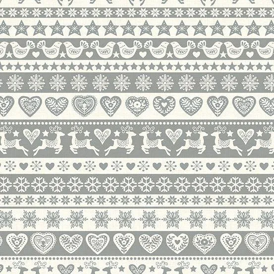 Makower Fabric | Scandi 23 | Stripe | Silver