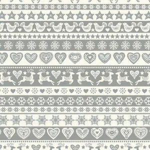 Makower Fabric | Scandi 23 | Stripe | Silver