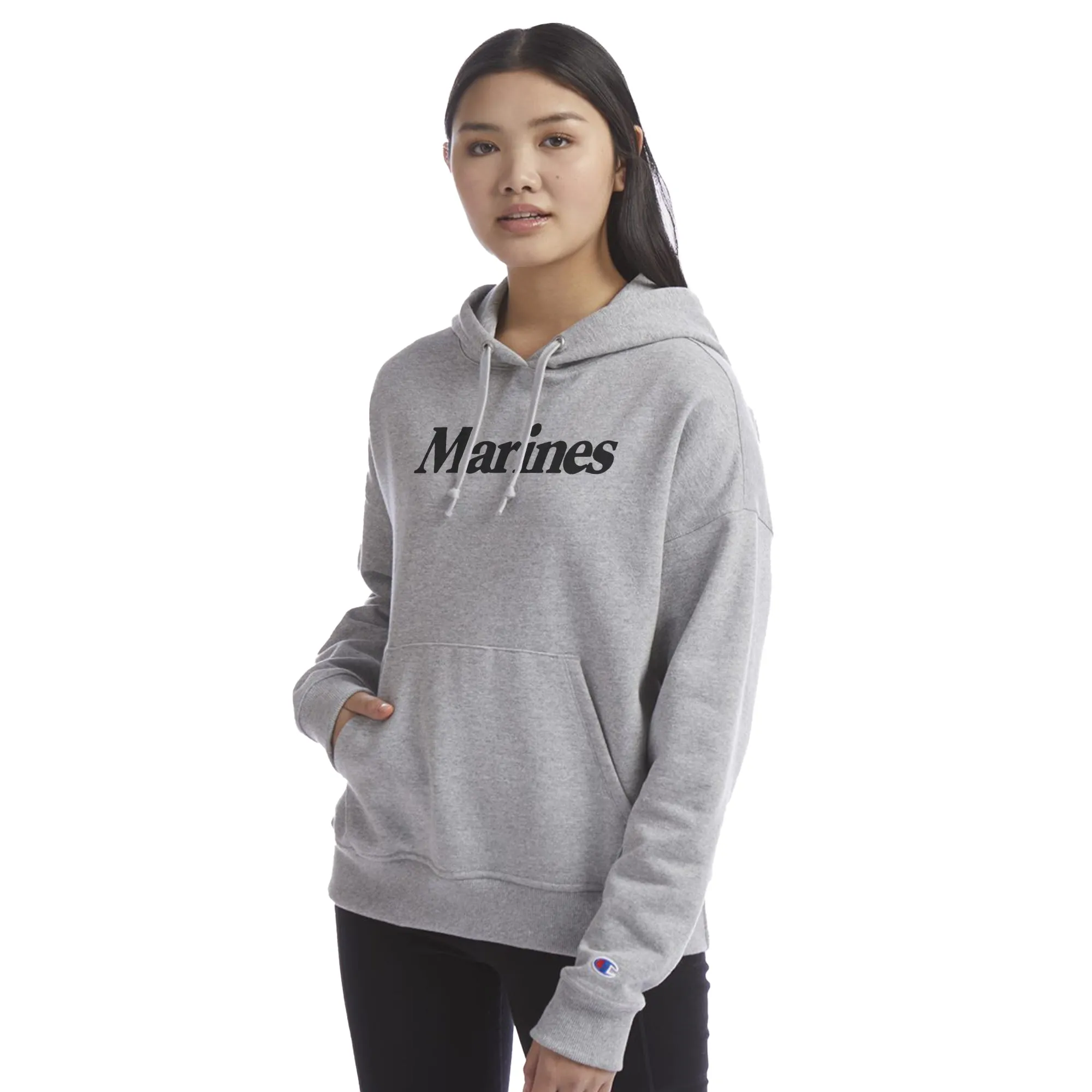 Marines Champion Ladies Logo Core Hood (Grey)