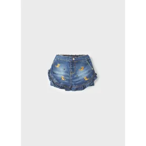 Mayoral Baby Girl Embroidered Denim Shorts
