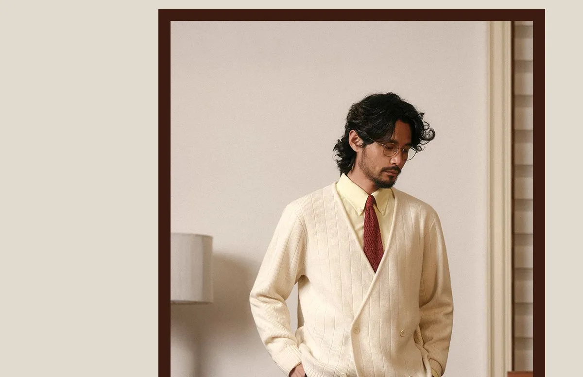 Merino Wool Ribbed Cardigan
