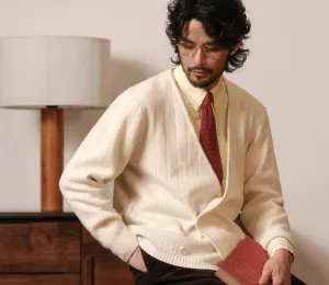 Merino Wool Ribbed Cardigan