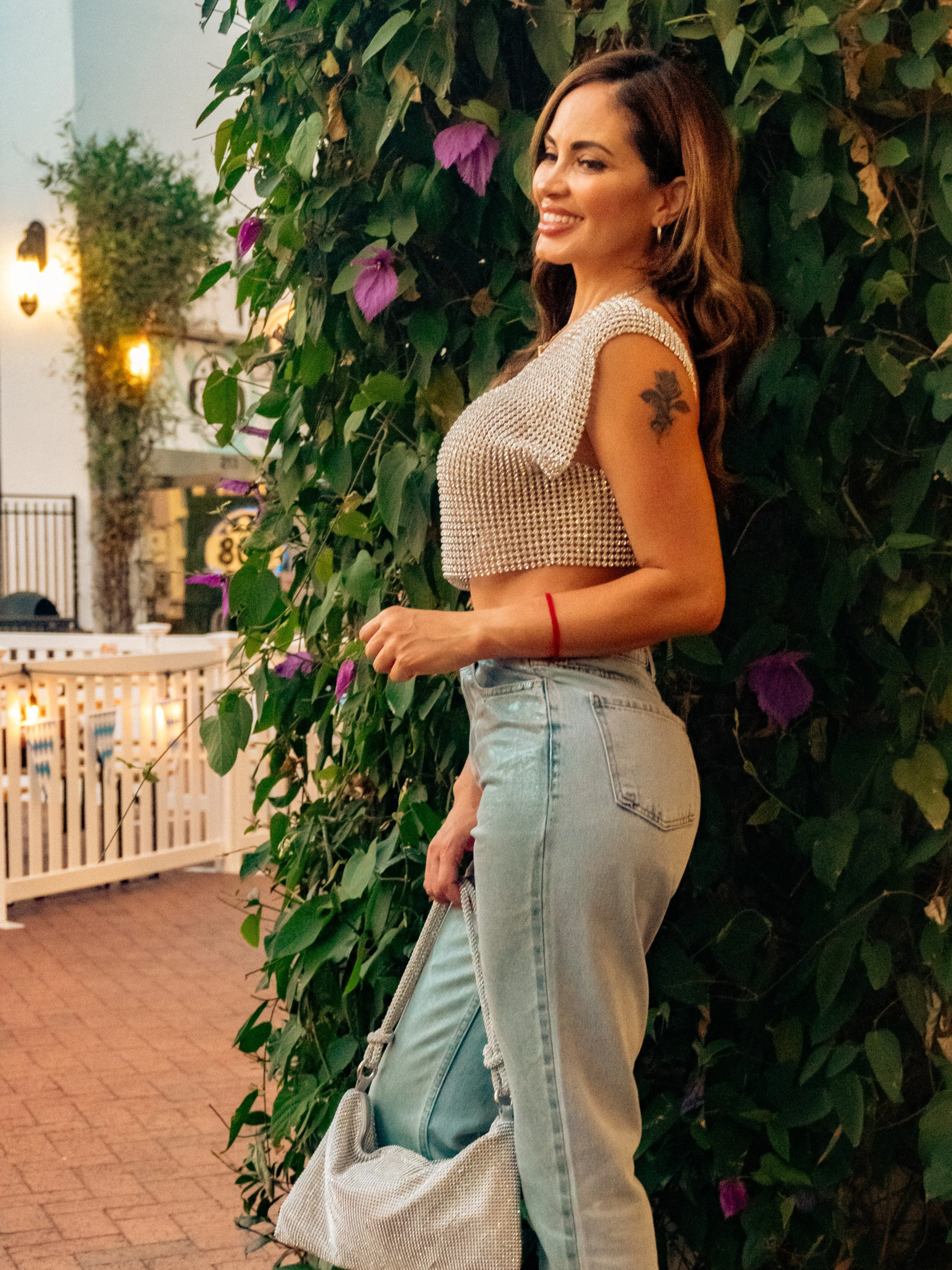 Metallic Denim Jeans