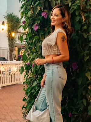 Metallic Denim Jeans