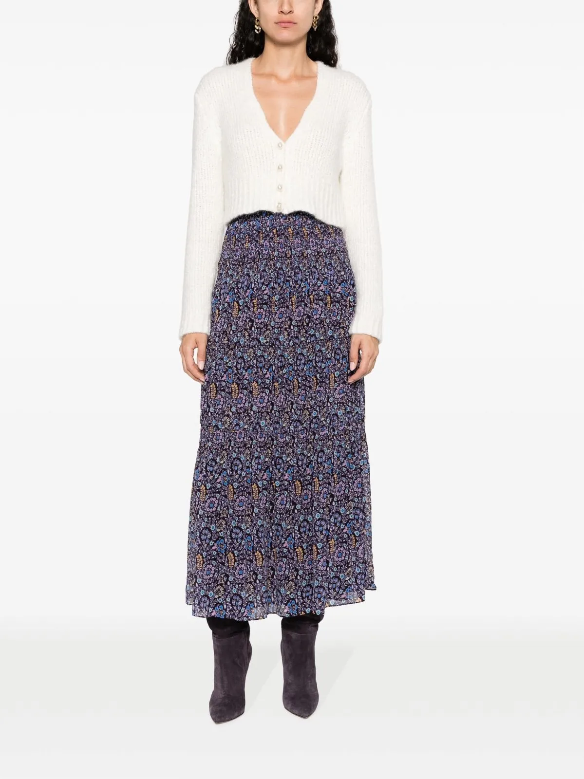 Midi Printed Cotton Skirt