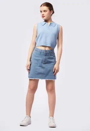 Mini Cargo Denim Skirt
