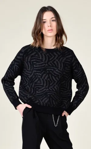 Molly Bracken Dark Grey Zebra Sweater