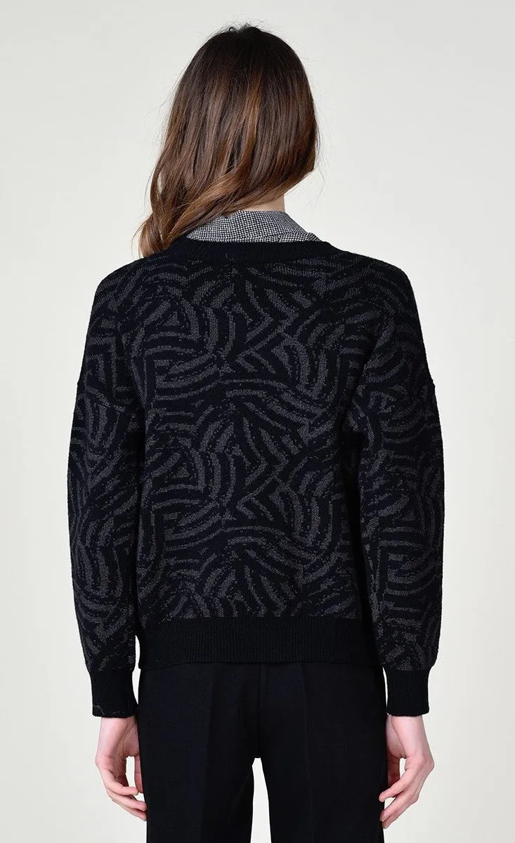 Molly Bracken Dark Grey Zebra Sweater