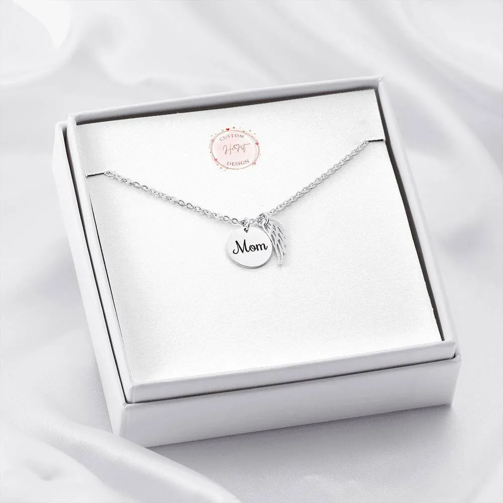 Mom Remembrance- Angel Wing Necklace