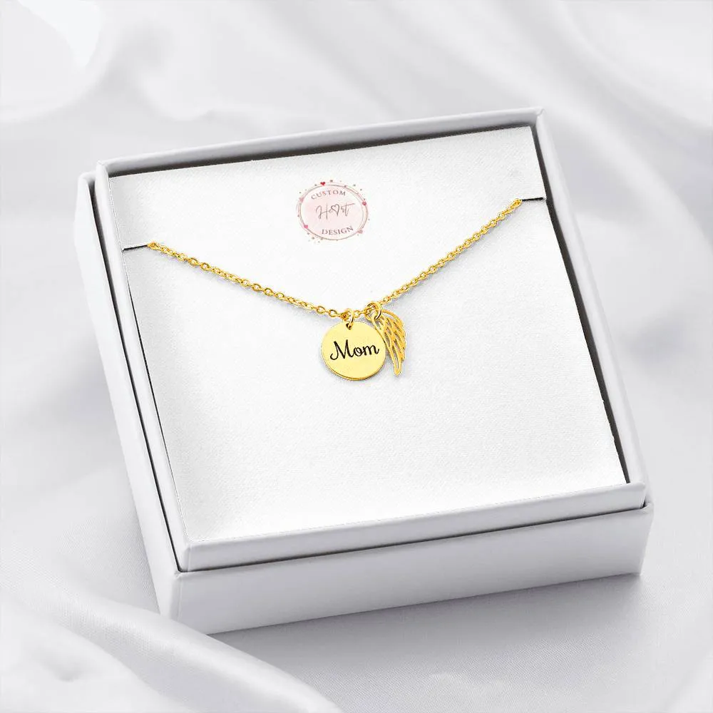 Mom Remembrance- Angel Wing Necklace
