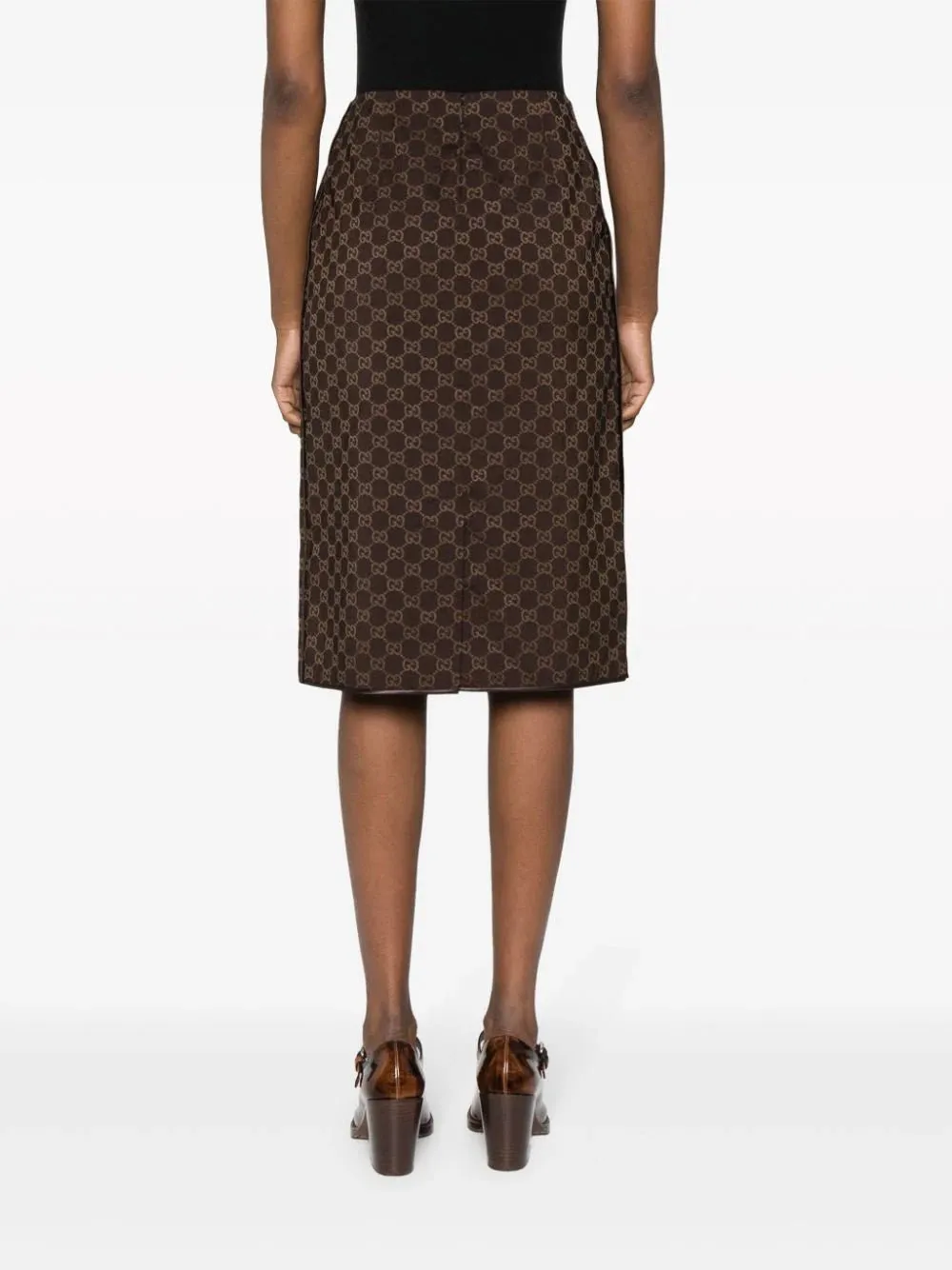 Monogram Pattern Pencil Skirt