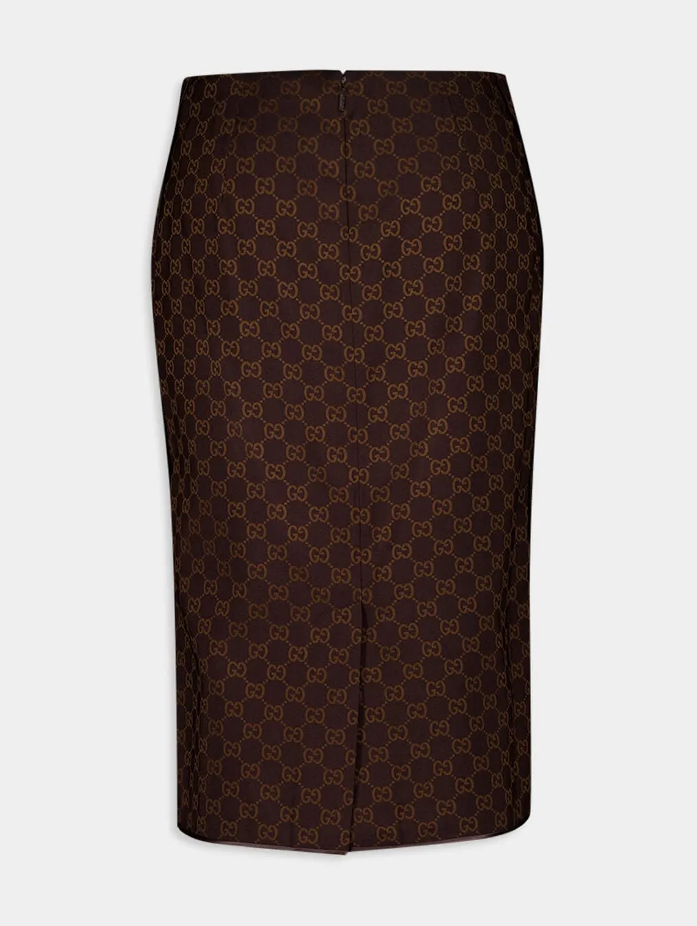 Monogram Pattern Pencil Skirt