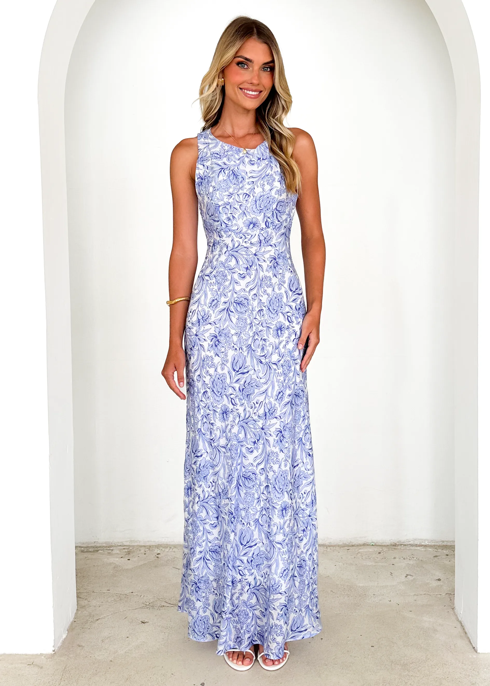Natasha Maxi Dress - Blue Floral