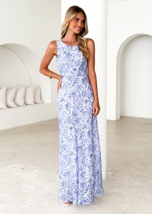 Natasha Maxi Dress - Blue Floral