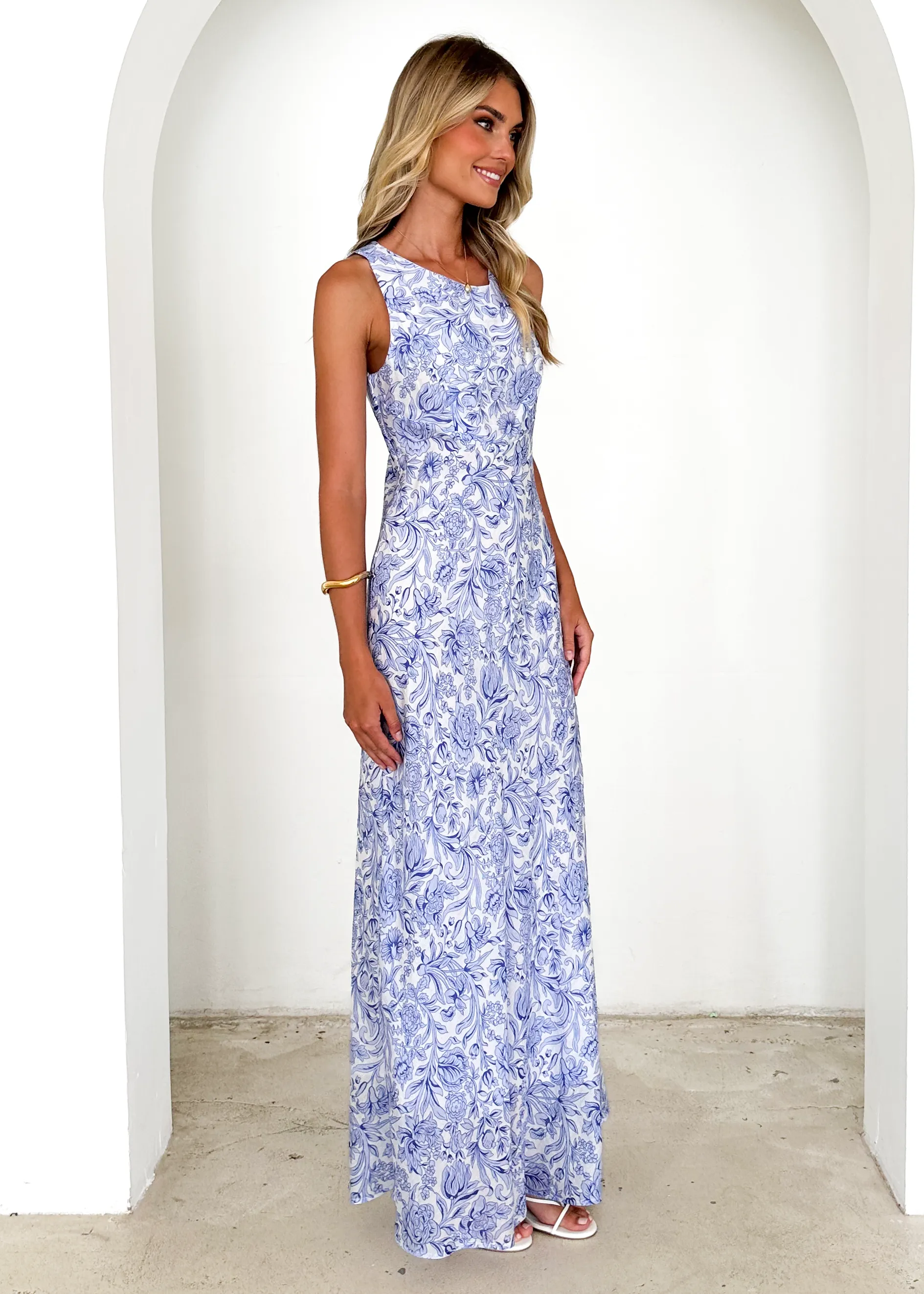 Natasha Maxi Dress - Blue Floral