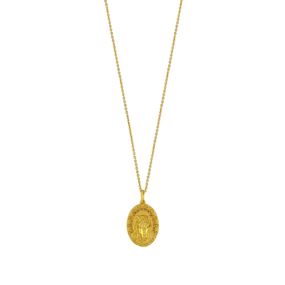 Nature Saint Necklace in Gold - Horse