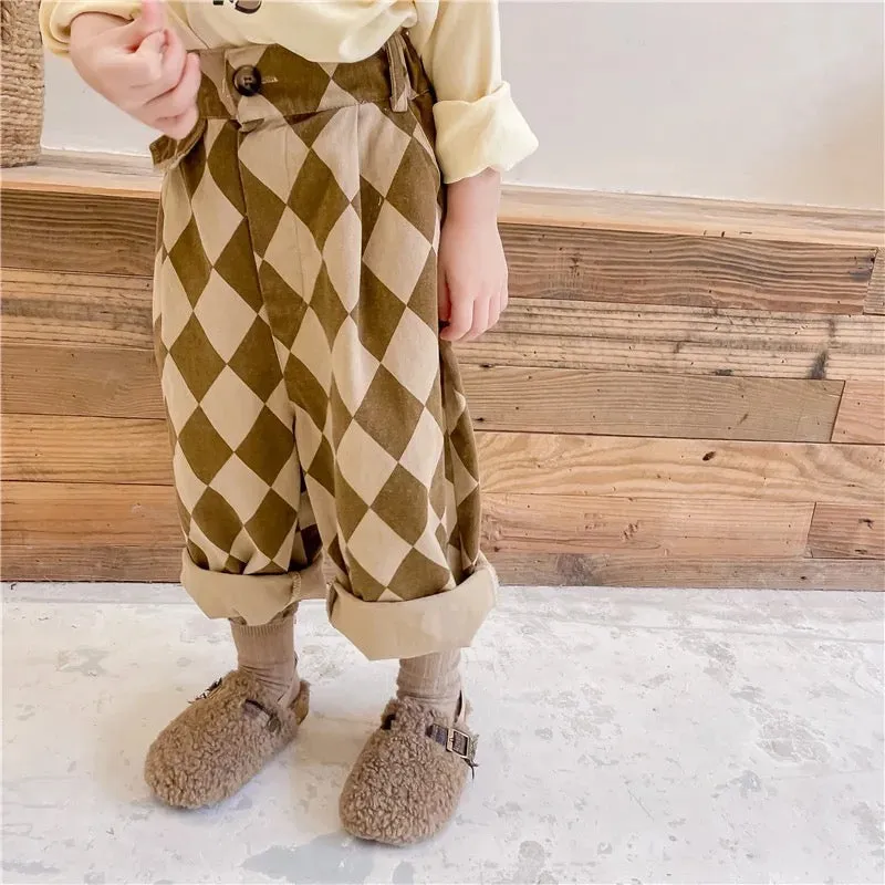 Neve Diamond Checkerboard Jeans (Mocha)