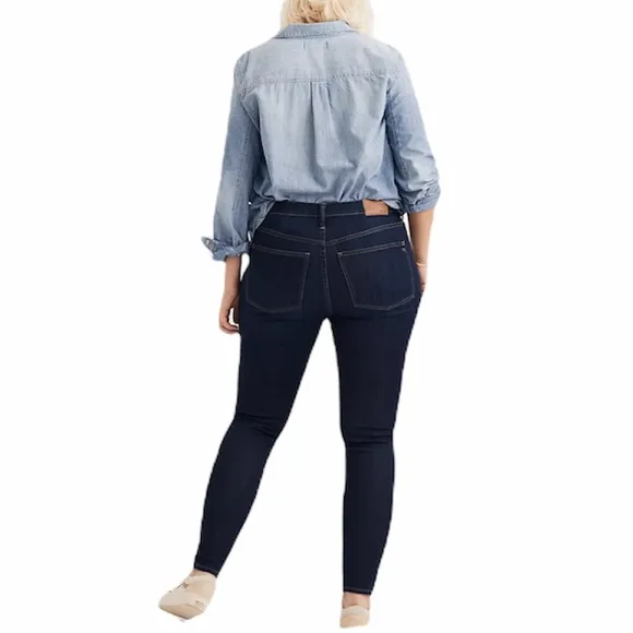 NEW Madewell 9” High-Rise Skinny Jeans Dark Blue
