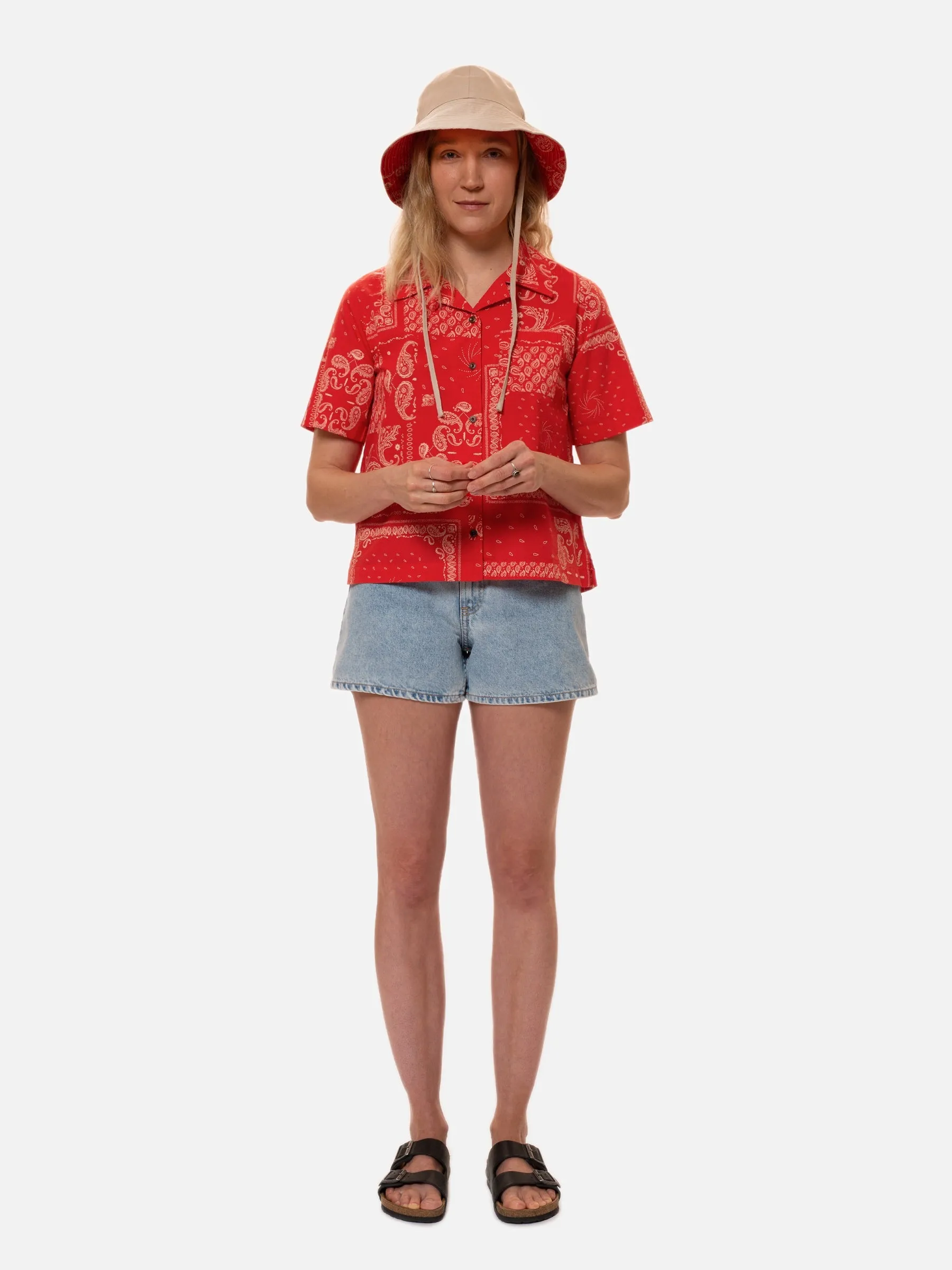 【Nudie Jeans】Maeve Shorts Sunny Blue / 天藍石洗 有機棉 女款寬鬆短版短褲