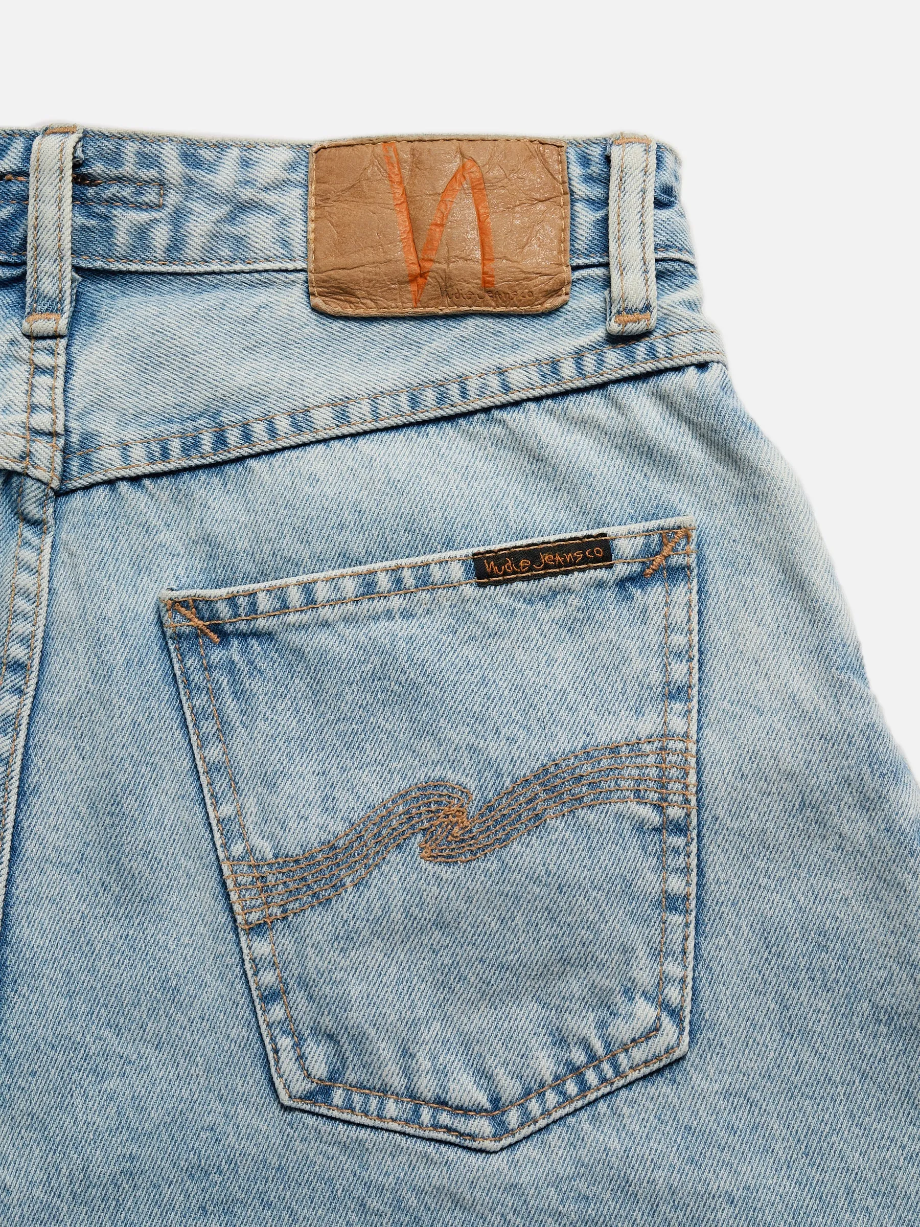 【Nudie Jeans】Maeve Shorts Sunny Blue / 天藍石洗 有機棉 女款寬鬆短版短褲