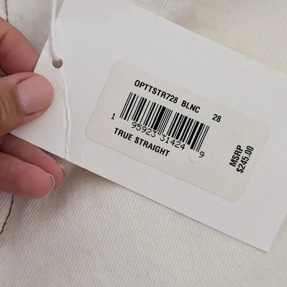 NWT Frame True Straight Full Length Off-white Jeans, size 28