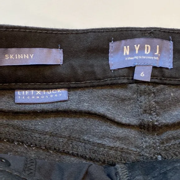NYDJ SZ 6 Black Skinny Denim Jeans New D6