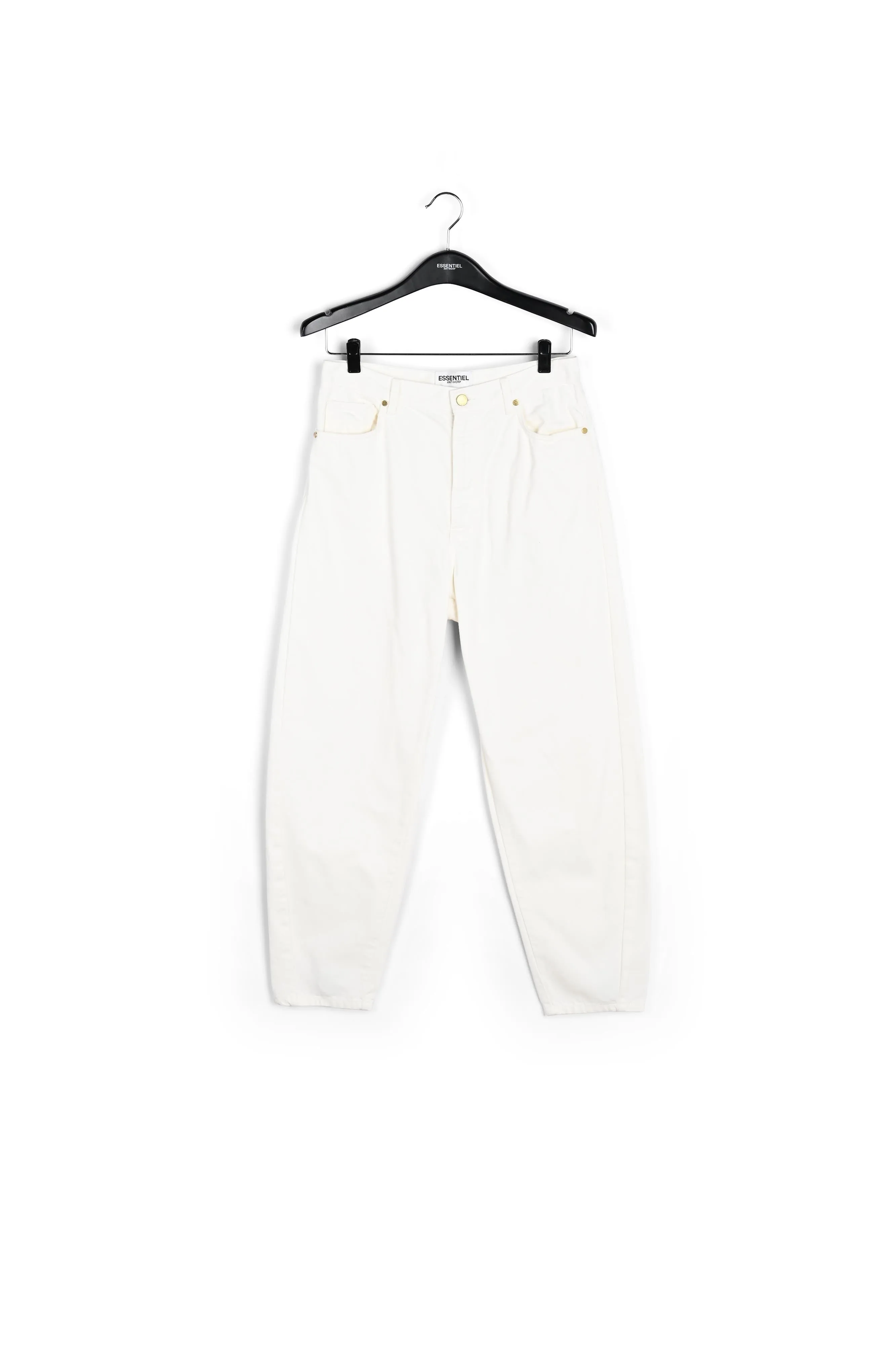 Off-white high-waisted loose-fit jeans