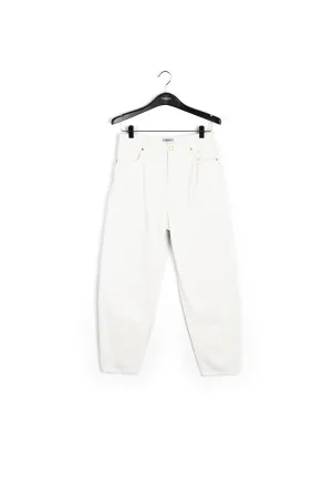 Off-white high-waisted loose-fit jeans