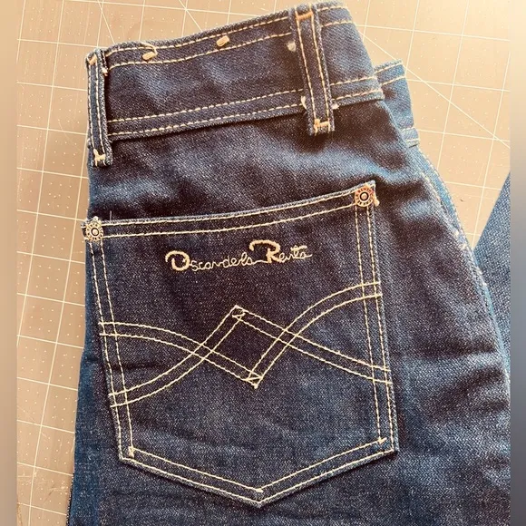 Oscar De La Renta Vintage No Stretch Denim High Rise Straight Leg Jeans 2 #0643