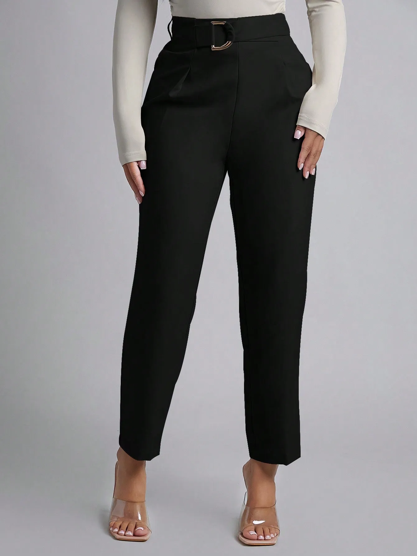 Pantalones Plisados con Cinturón Alto - Cherry Vibes CR