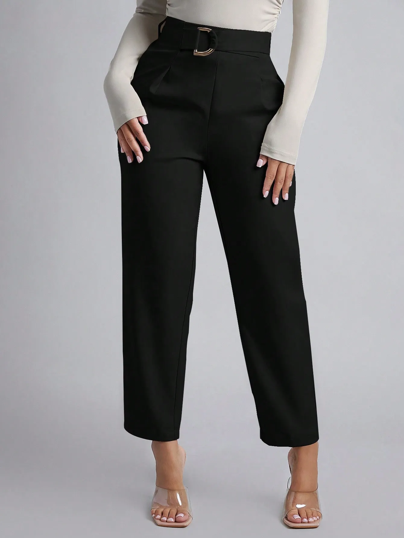 Pantalones Plisados con Cinturón Alto - Cherry Vibes CR