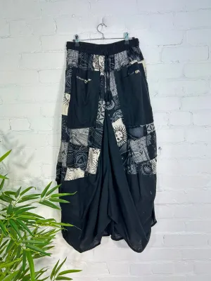 Patch & Screen Print Long Elasticated Skirt