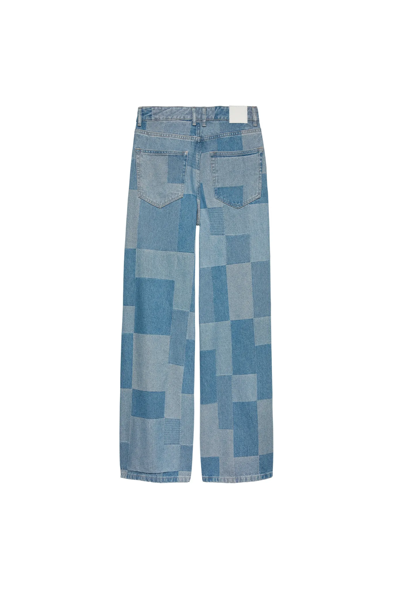 PATCHWORK LOOSE FIT JEANS - BLUE