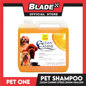 Pet One Clean Canine Pet Shampoo 1 Gallon 3.78 Liters (Citrus Lemon Scent)