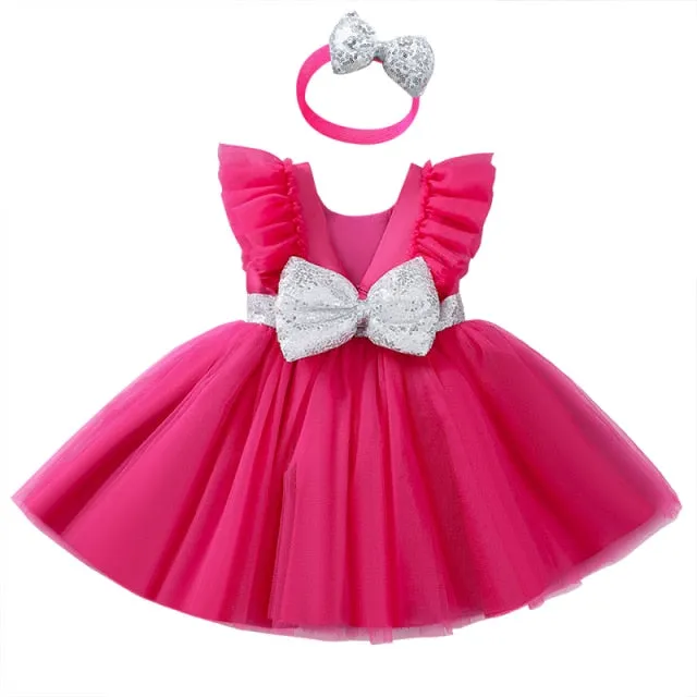 Petal Toddler Baby Girl Infant Princess Lace Tutu Dress Baby Girl Wedding Dress Kids Party Vestidos for Baby 1 Years birthday