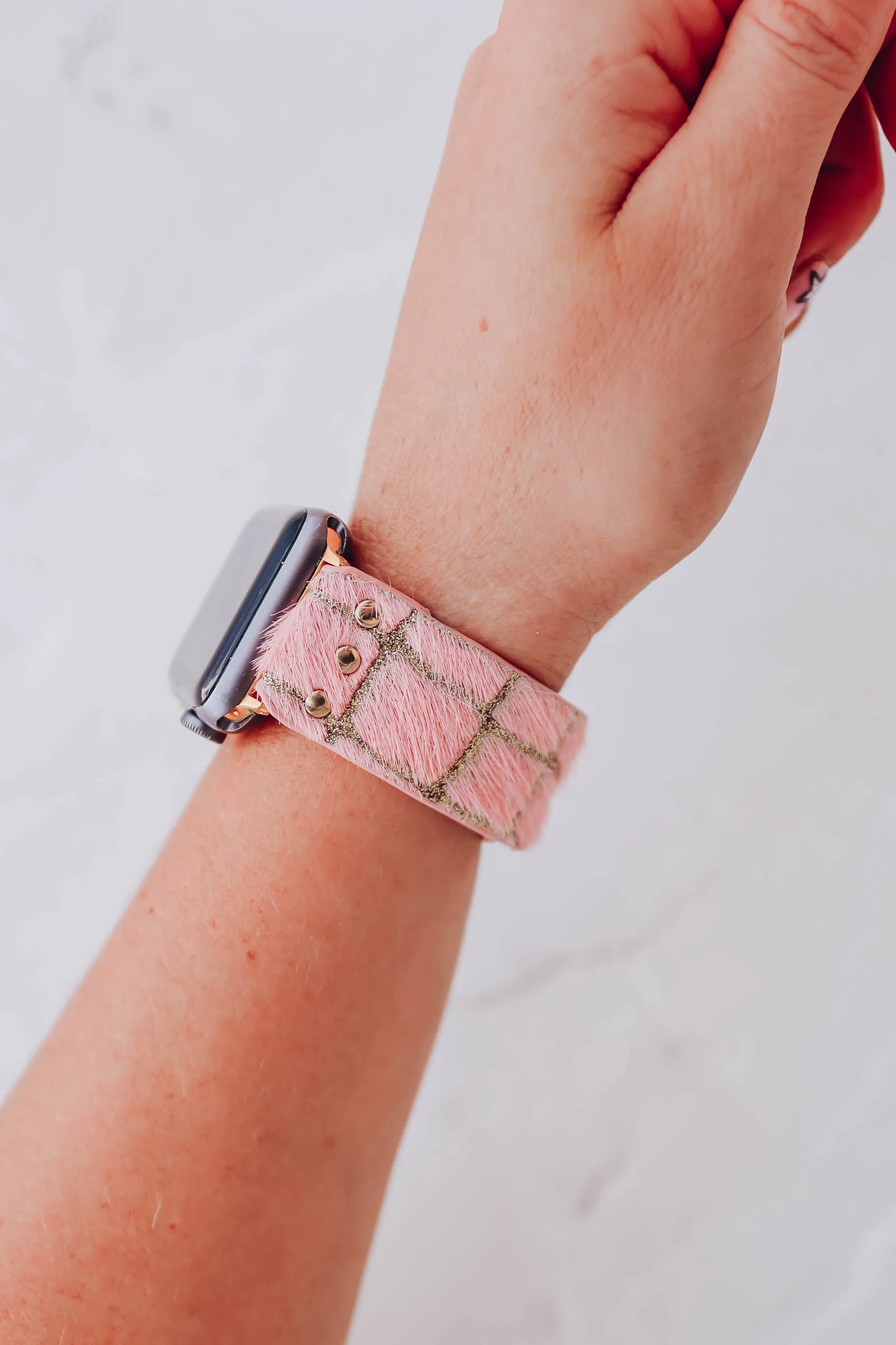 Pink & Gold Smart Watch Band by Erimish