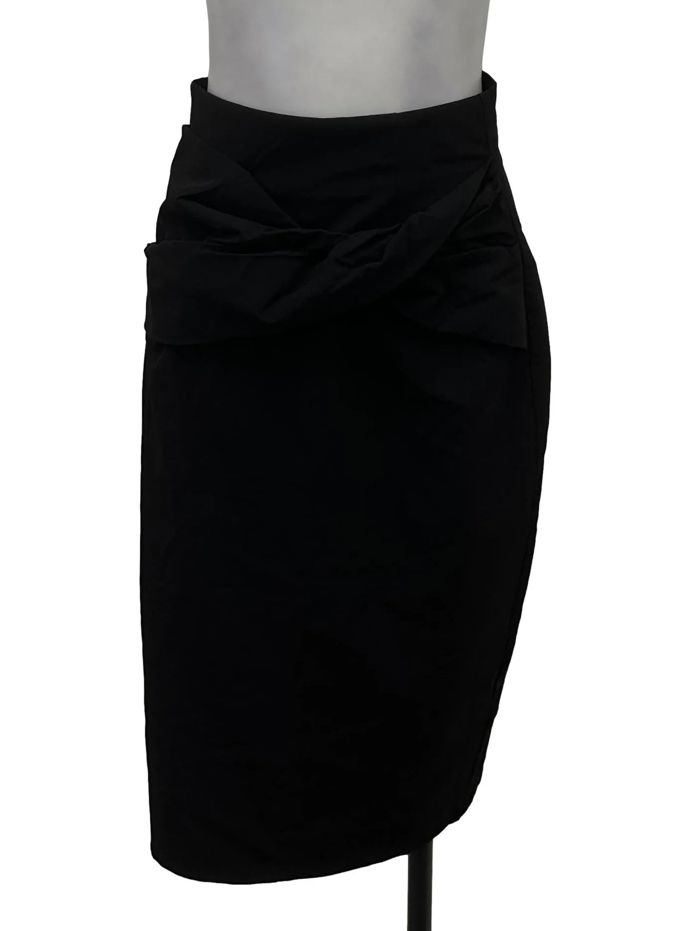 Pitch Black Front Twist Ruch Skirt