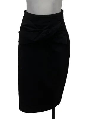 Pitch Black Front Twist Ruch Skirt