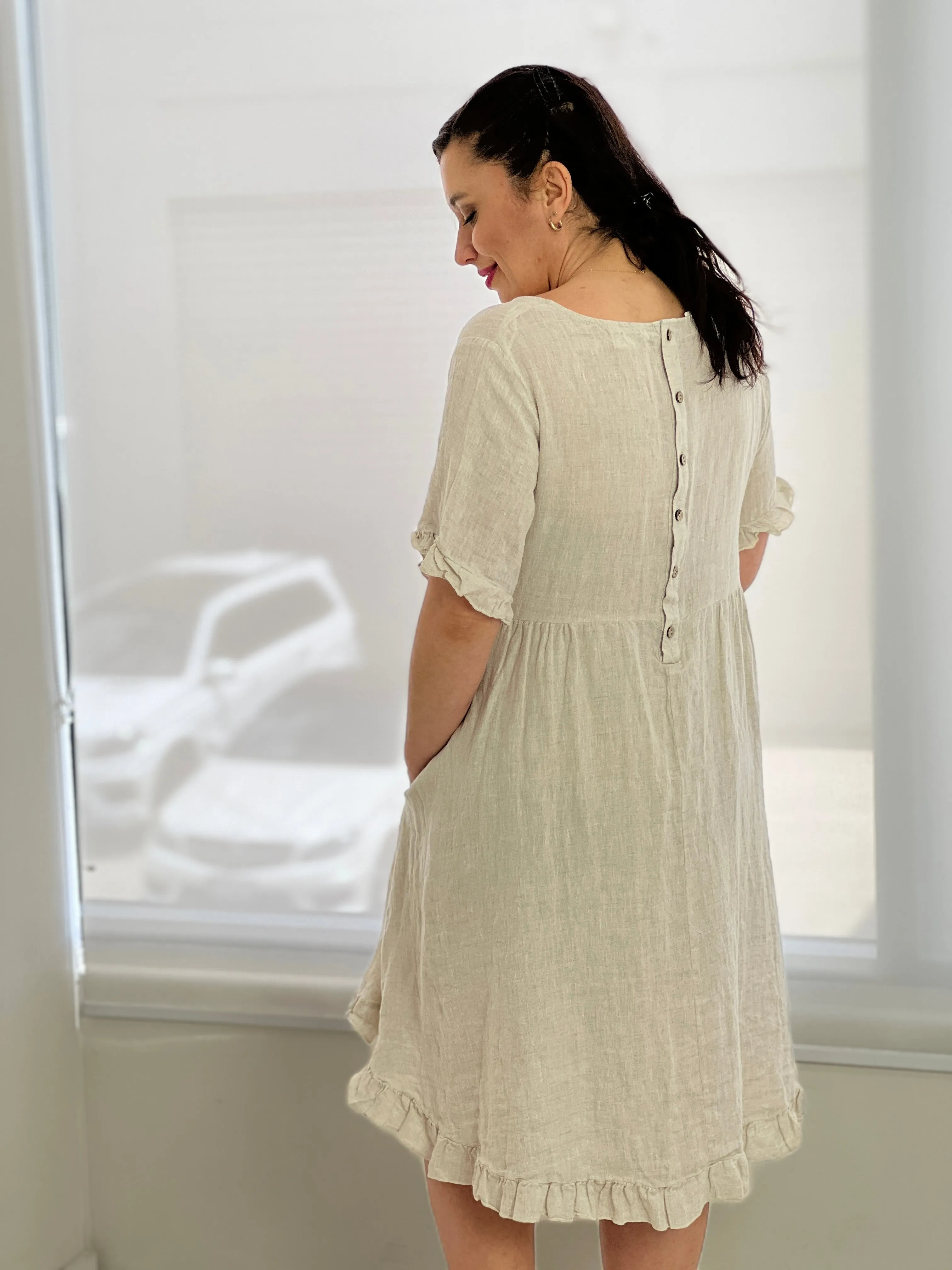 Quade Sand Linen Dress